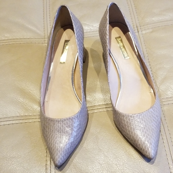 Louise et Cie tan leather 2" covered block heel - Picture 2 of 5